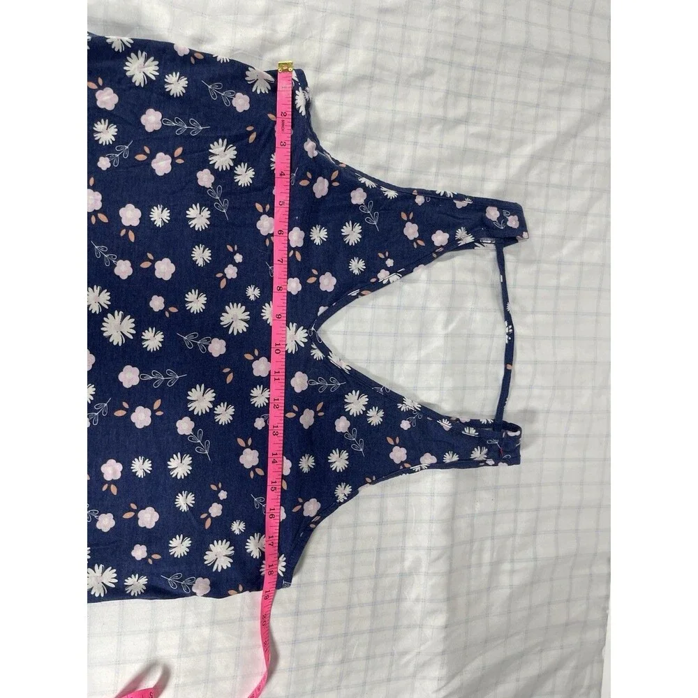 Target Stars Above Floral Pajama Tank Top Navy Blue Daisy Print Size L Large - Picture 5 of 8